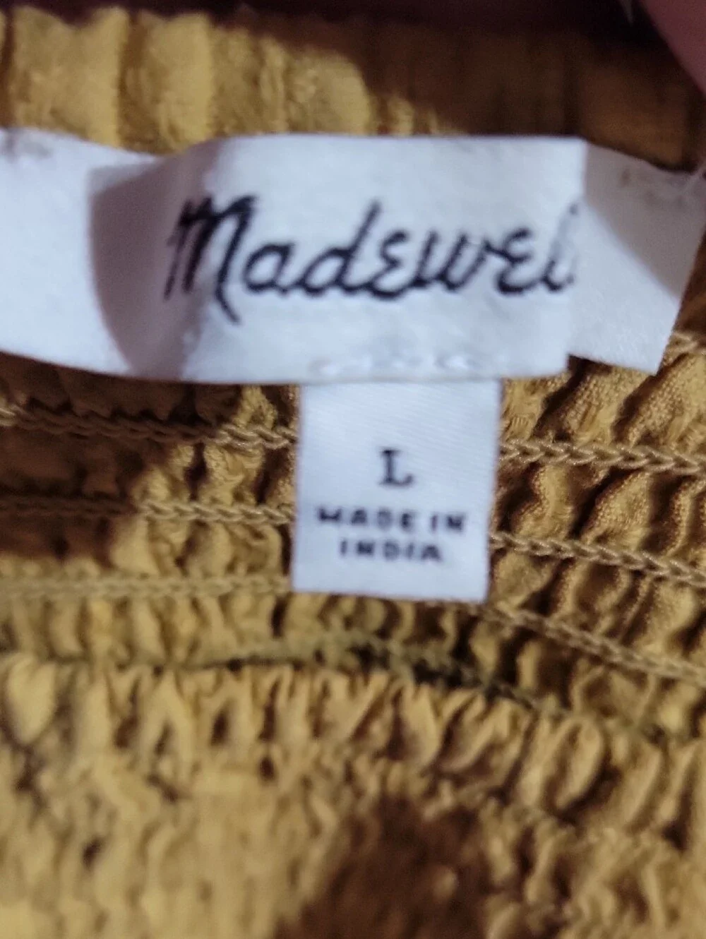 Madewell Mustard Smocked Puff-Sleeve Women's Crop Top